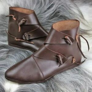 Medieval Viking Cosplay PU Leather Boots Pirate Paladin Knight Prince brown 8.5N